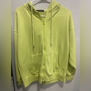 Forever 21 Lime Green Zip-Up Hoodie